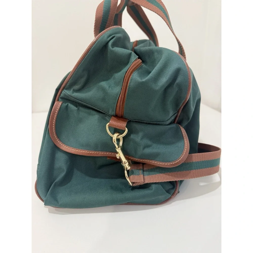Vintage Polo Ralph Lauren 90s Green Canvas Duffle Weekender Bag